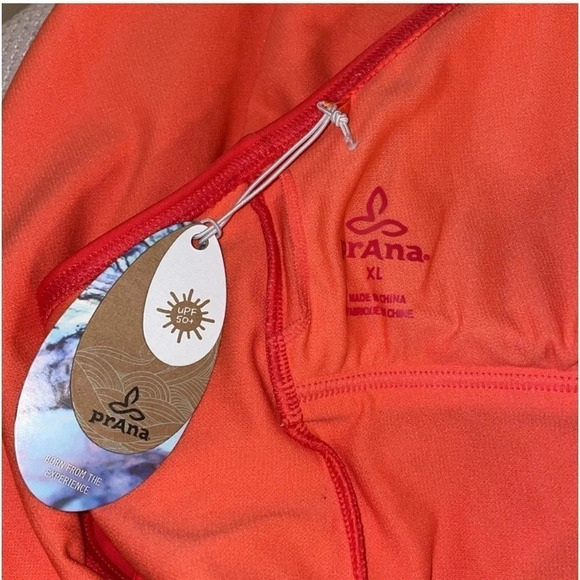 PRana women’s bathing suit xl 16 swim one piece pink orange halter cutout tassel - Picture 6 of 11